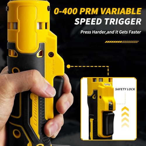 3/8"Cordless Ratchet Wrench Set Compatible with DEWALT 20V MAX Battery | 60Ft-Lbs Brushless Motor Power Electric Ratchet Tool Kit, 1/4" Adapters, 3" Extension Bar & 7 Sockets