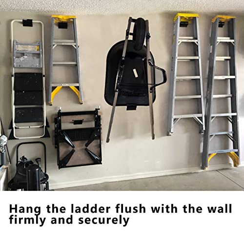 Heavy-Duty Wall Mount Ladder Hooks for Storage - Wheelbarrow Hangers for Garage Wall - 1 Pack - size: 1 P