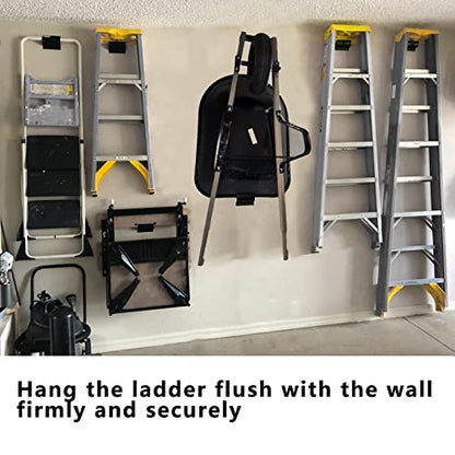 Heavy-Duty Wall Mount Ladder Hooks for Storage - Wheelbarrow Hangers for Garage Wall - 1 Pack - size: 1 P