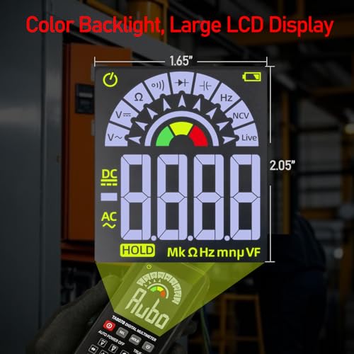 Digital Multimeter 6000 Counts Amp Voltage Tester Auto-Ranging with Backlit Screen, Measures AC/DC Voltage Current Resistance Capacitance Continuity Diode Live Wire Test NCV for Automotive, Household