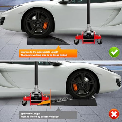 Car Ramps, Portable Low Profile Car Ramps for Garage, Heavy Duty Tire Ramps Service Ramps for Jack Support Low Chassis Cars for Oil Changes & Vehicle Maintenance, 2 PCS