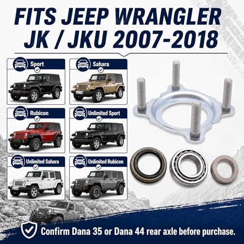 68008523AA Rear Axle Bearing Seal Kit for Jeep Wrangler JK 2007-2018 | Fits 2007-2018 Jeep Wrangler JK JKU Dana 35/44 Rear Axle