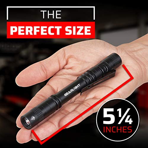 GearLight S100 LED Pocket Pen Light- 2 Small, Compact Flashlights with Clip for Tight Spaces, Police Inspection, Nurses & Medical Use - White Light - 2 Pack, (S100 Pen Light) - color: White Light, style: S100 LED (2Pck)
