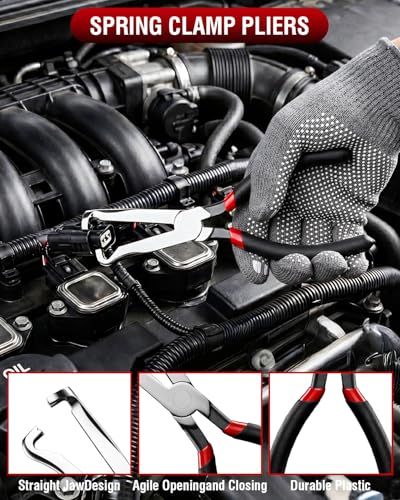 10-Piece Electrical Disconnect Pliers Kit for Cars | Carbon Steel, Non-slip, 60° & 90° Heads. Safely Releases Maf, Injectors, Relays, Hoses, Harnesses. Fits Cars/Trucks