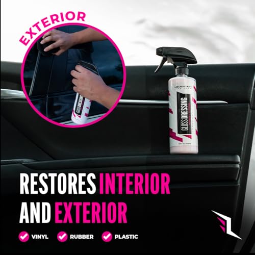Legendary Gloss Dressing 16oz - Tire Shine Spray & Plastic Restorer – Water Based Tire Shine & Non-Greasy Interior/Exterior Detailing Spray - Trim, Rubber, Vinyl & Plastic Restorer for Cars - size: Gloss Dressing 16oz
