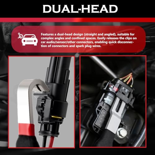 2PCS Electrical Disconnect Pliers for Cars,Heavy Duty Auto Electrical Connector Removal Tool Hose Clamp Pliers,Non-Slip Dual-Head Electricals Connector Separator Tool