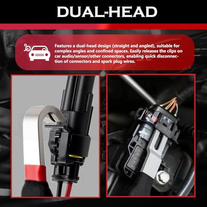 2PCS Electrical Disconnect Pliers for Cars,Heavy Duty Auto Electrical Connector Removal Tool Hose Clamp Pliers,Non-Slip Dual-Head Electricals Connector Separator Tool
