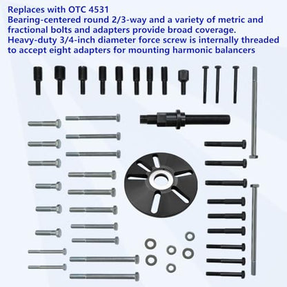ZKTOOL Harmonic Balancer Puller Removal & Install Tool Kit for Buick Regal Lacrosse GL8 Lu ZUN,Crankshaft Pulley Removal Tool