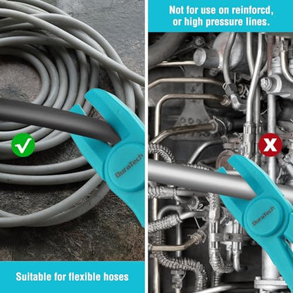 DURATECH 6-Piece Hose Clamp Pliers Set, Pinch Clamp Pliers, Blue | Ideal for Flexible Hoses, Fuel, Gas, Brake & Radiator Lines - size: 6-Piece, style: Straight（Blue）