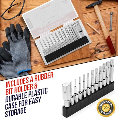 Baker and Bolt Torx Head Drill Bit Set - Premium12pc Set w/Storage Case T6 - T55 1/4in Hex Shank Magnetic Star Security Kit Long 2inch Torx Key Bits S2 Steel for drills and Impact Drivers - style: TORX