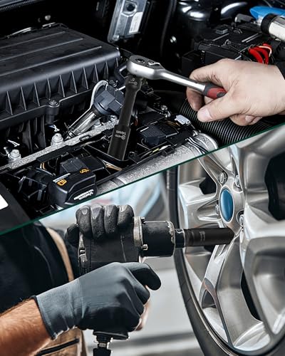 3/8" Drive Impact Socket Set,49 Piece Socket Set, SAE (5/16" to 3/4") and Metric (8–22 mm) Sizes with Deep & Shallow, 6 Point, Cr-V, Extension Bars, Universal Joint, Adapters - style: SS-D38-49PC