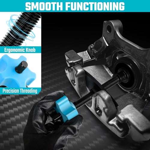 DURATECH Caliper Piston Compressor Tool with 2PCS Brake Caliper Hangers | Heavy Duty, Brake Pad Spreader, Brake Piston Compressor Tool for Most Cars and Light Trucks - size: heavy duty