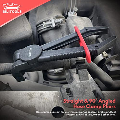 BILITOOLS 3pcs 90° Hose Pinch Off Pliers Set, Clamp Tool for Lines | 5.9/7.3/10" Plastic Pliers, 90° Angled Reach, Non-Damaging, Locking Grip, 160°c Heat-Resistant, for Fuel/Coolant/Brake Lines - size: 3-Piece, style: 90 Angled