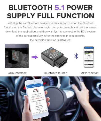 Car Diagnostic Tool,Car Accessories OBD2 Scanner Bluetooth,OBD II Wireless Diagnostic Code Reader Bluetooth Scan Tool,Automotive Code Readers and Scan Tools,Suitable for Most Cars,Trucks
