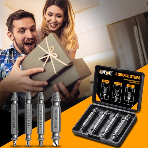 5PCS Damaged Screw Extractor Set, Upgraded Model HSS 6542, Hardness is 63-65HRC, Screw Grab Screw Removal Tool, General bit Set Double Ended for Damaged Broken Stripped Screws - style: 5PCS