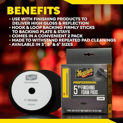 Meguiar's Professional 5" Finishing Foam Pad, 2pk, 10/CV