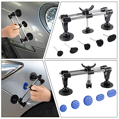 Dent Puller Kit，56pcs Paintless Dent Repair Kit with Golden Lifter, Double Pole Bridge Puller, Glue Gun &Slide Hammer, Dent Removal Kit for Car Refrigerator Motorcycle Dent Remove