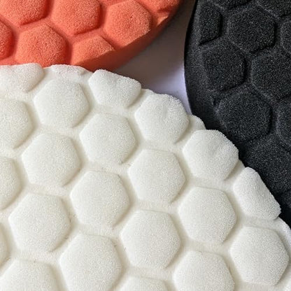 eQualle 6 Inch Buffing Pads for Car Polishing - 5 Pack Foam Polisher Pads with Hook and Loop - Fits Drill, DA Polisher - Auto Detailing, Waxing, Scratch Removal