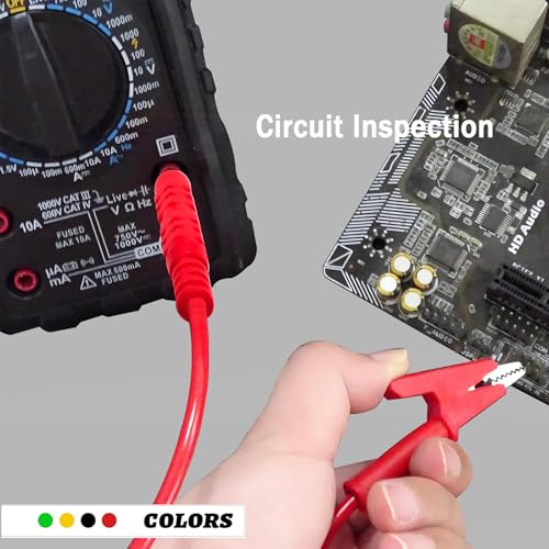 Banana Plug to Crocodile Clip Test Leads Wire 4mm Banana Plug Test Leads | Cable Alligator Clip Test Probe Cable 3.28ft for Multimeter and Battery Testing(X-Y 16A 4S) - size: 3.28ft 16AWG 4 items
