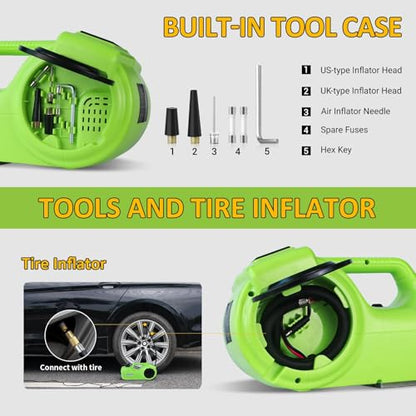 Electric Car Jack Kit 5Ton 12V Car Jack Hydraulic (Lifting Range: 6.1-20.86 inch) with Impact Wrench & Inflator for SUV MPV Sedan Truck with LCD Tire Pressure Display - color: Jack+Wrench+Air Pump+LCD