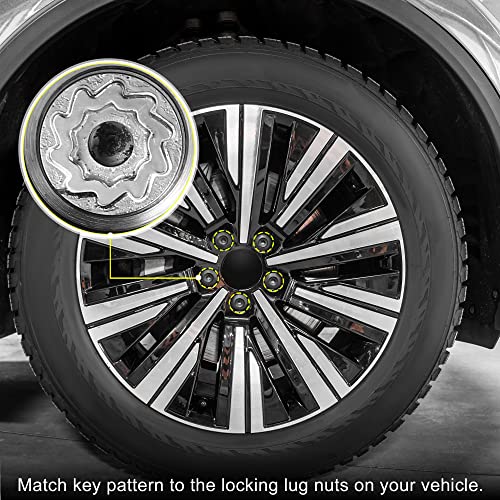 X AUTOHAUX 525 Wheel Lock Lug Nut Anti Theft Lug Nut Screw Removal Socket Key Wheel Lock for VW Touareg Phaeton Tiguan