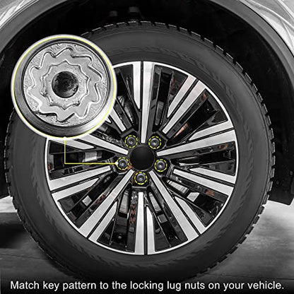 X AUTOHAUX 525 Wheel Lock Lug Nut Anti Theft Lug Nut Screw Removal Socket Key Wheel Lock for VW Touareg Phaeton Tiguan