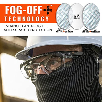 Ergodyne Skullerz OSMIN OTG Safety Glasses, Anti Fog, Over the Glasses Anti Scratch Protective Eyewear - color: Clear Lens
