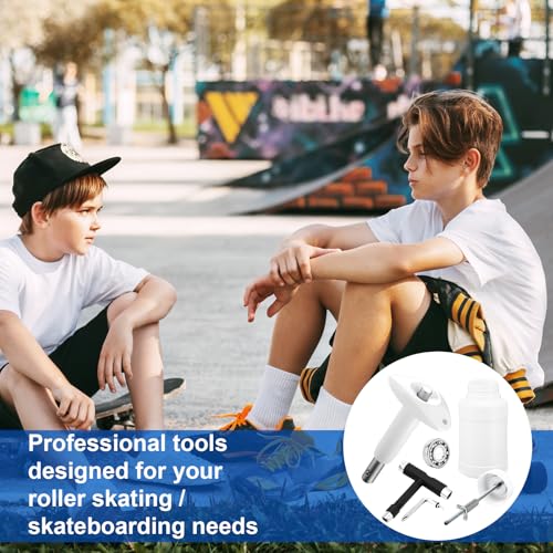 3 Pcs Skate Bearings Cleaning Tool Kit Skateboard Bearing Press Tool Skate Bearing Puller Cleaning Bottle for Installation and Maintenance Roller Skates, Skateboard Scooters