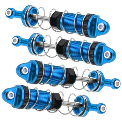 Full Metal Shock Absorber Damper Compatible with MN Model MN128 MN86 MN86K MN86KS G500 1/12 RC Crawler Car (Blue) - color: Blue