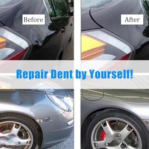 19-Piece Professional Car Dent Repair Kit - Heavy Duty Suction Cup Puller & Glue Tabs with Slide Hammer for Hail Damage, Door Dings, Auto Body Dent Removal (Small Dent Remover Tool for Car)