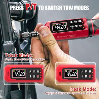 SUERCUP 1/4"&3/8"&1/2" Digital Torque Wrench Set, ±1% accuracy | 0.15-10Nm&0.66-44.29Ft.Lb/0.9-60N.m&3.8-250.8Ft.Lb/5.1-340Nm, 9 presets, 5 units, for Truck, Auto, Moto, Bike, Electronics - size: 1/4"&3/8"&1/2" 0.15-10N.m&0.9-60N.m&5.1-340N.m
