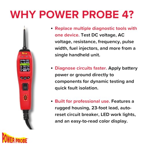 Power Probe 4 Circuit Tester with Multi-Meter Functions (PP401AS) - color: Red