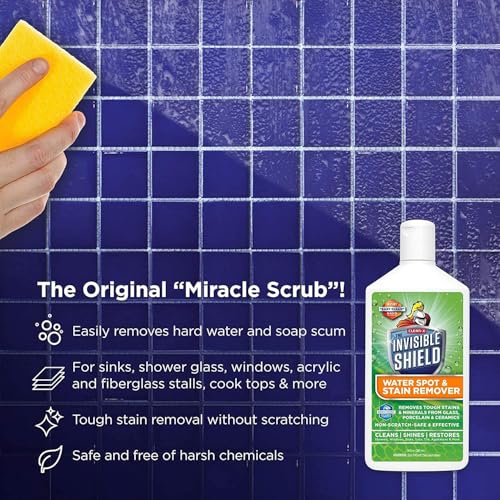 Invisible Shield Glass Essentials Shower Door & Tile Protectant Kit 32 oz | Water Spot Remover & Glass Protection