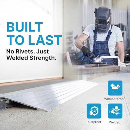 EZ-ACCESS - Threshold Ramps for Doorways - Portable Wheelchair Ramp for Home Steps, Aluminum Door Threshold Sliding Doors, Walker & Wheelchair Access - Adjustable Modular Transitions, 5" Rise - size: 5 Inch