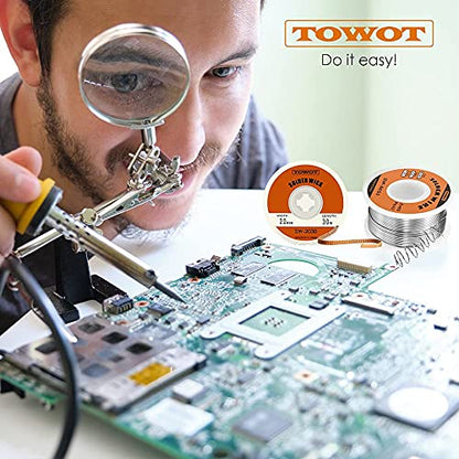 TOWOT Solder Wick Braid With Flux No-Clean Electronic, Desoldering Wick Braid Remover.Desolder Soldering Kit 2.5mm W 0.10'' L 9.8'(3Pcs) - style: 3 PCS - W 0.10'' L 9.8'