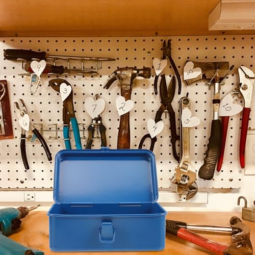 BESTonZON Tool Box Metal Tool Storage Box 7.48 X 4.72 X 3.07 in Mechanics Tools Organizer with Handle and Latch for Car Trunk Workshop Screwdrivers and Wrenches