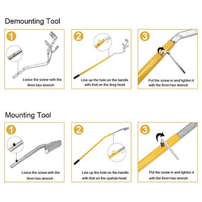 TUFFIOM Tire Mount Demount Tool Kit Steel Manual Tire Changer w/Bead Keeper, Tubeless Truck Bead Breaker, 17.5''-24'', Assembly Tool Equipped - color: Yellow