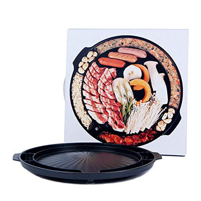 COOKKING - Master Grill Pan, Korean Traditional BBQ Grill Pan - Stovetop Nonstick Indoor/Outdoor Smokeless BBQ Cast Aluminum Grill Pan, Made in Korea - style: MasterGrill
