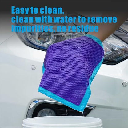 Clay Bar Towel Auto Detailing Claying Cloth - Faster & Effective Rubbing and Cleansing Tool, Smooth Paint Surface Prep for Waxing, Polishing and Sealant (12in x 12in, Purple)