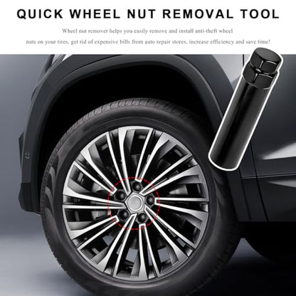 7 Spline Lug Nuts Key Tuner, 7-Point Wheel Lock Key Replacement with 20mm Inner Diameter, Wheel Lug Nut Removal Tool for Wrench with 13/16" (21mm) & 7/8" (22mm) Hex
