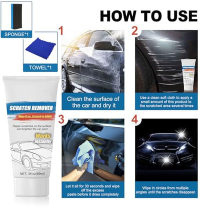 Nano Sparkle Cloth Car Scratch Remover with Scratch Repair Paste,Upgraded Nano Sparkle Cloth for Cars Scratches,Miracle Nano Cleaning Cloth Scratch Remover for Deep Scratch Repair on Car Paint