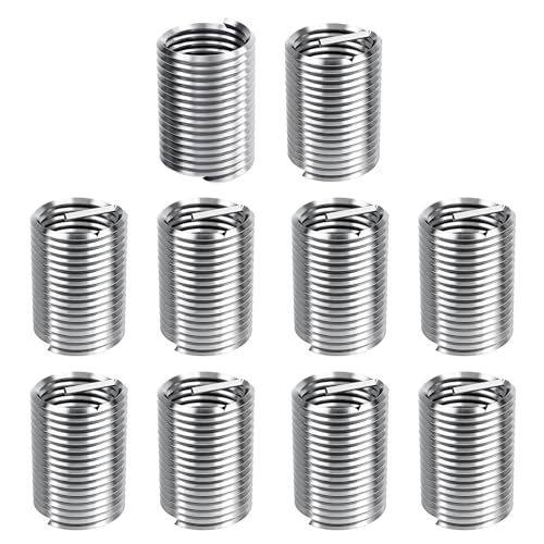 10 Pcs Wire Thread Insert 1/4-20 UNC, 1.5D, 304 Stainless Steel | Helicoil Type Coiled Wire Thread Repair Insert, Corrosion Resistant Screw Sleeve Kit for Auto Industrial Engine Repair - size: 1/4-20-1.5D