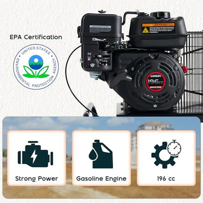 Albott 6.5HP Gas Powered Air Compressor 8 Gallon Portable Air Compressor | 196cc Loncin Engine Max 115PSI Pressure Pneumatic Tool Compatible Commercial and Residential Use - size: 8 Gal