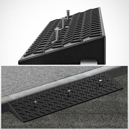 Nilight 2.8" Rise Curb Ramps, Heavy Duty Rubber Driveway Threshold Shed Ramp for Sidewalk Cars Lawn Mower Wheelchairs Motorcycles, 3300lbs Load Capacity - size: 2.8" Rise