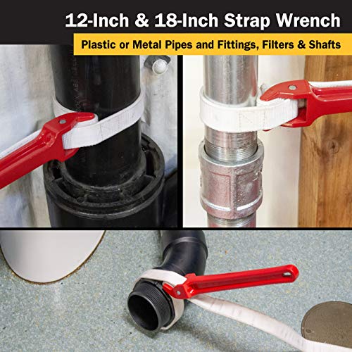 Titan 21315 12-Inch Strap Wrench, 12" Handle - size: 12" Handle