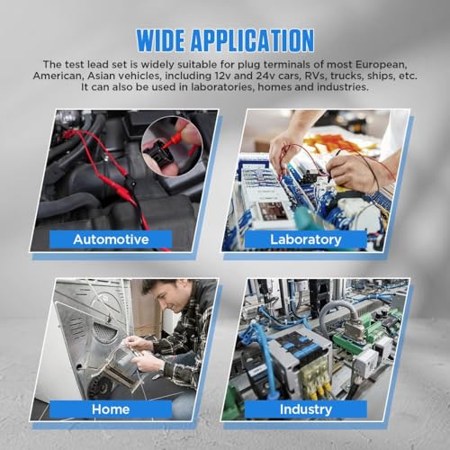 Multimeter Test Leads Kit 114PCS Multimeter Leads Kit Multi Function Electrical Back Probe Kit Efficient Automotive Circuit Test Leads Kit Relay Wire Terminal Test Diagnostic Tool with Alligator Clips - size: 114PCS Multimeter Test Leads Kit