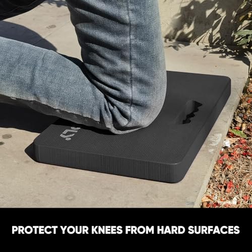 Extra Thick Garden Kneeling Pad - Foam Kneeling Pads for Gardening, Work & Exercise - Water-Resistant Knee Mat with Shock Absorbent Cushions for Baby Bath & Yoga, 17.2x11x1.5in, Black