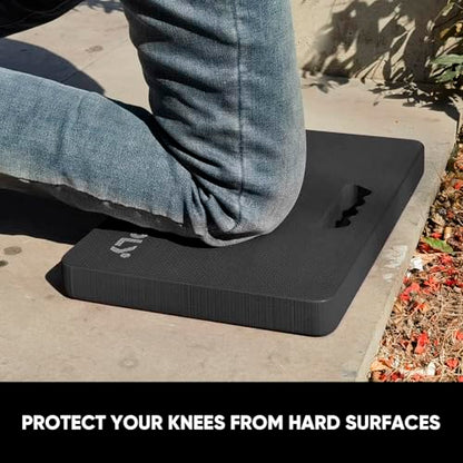 Extra Thick Garden Kneeling Pad - Foam Kneeling Pads for Gardening, Work & Exercise - Water-Resistant Knee Mat with Shock Absorbent Cushions for Baby Bath & Yoga, 17.2x11x1.5in, Black