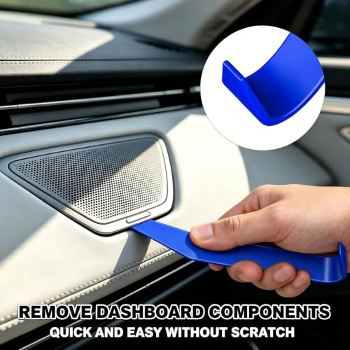 18Pcs Car Trim Removal Tool Kit Pry Tool Set, Panel Clip Pliers Door Panel Removal Tool Automotive Clip Removal Tool, Plastic Pry Tool Kit Auto with Valve Stem Caps for Car Interior Repair, Blue - color: blue