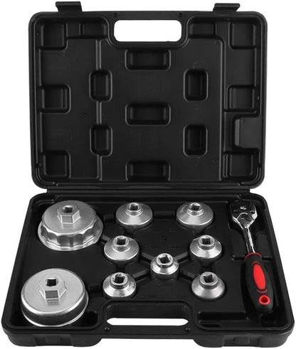 Oil Filter Socket Set, 10PCS Oil Filter Wrench Set 24mm,27mm,29mm,30mm,32mm,36mm,38mm,64mm. Filter Removal Tool for Toyota,BMW, Mercedes, VW